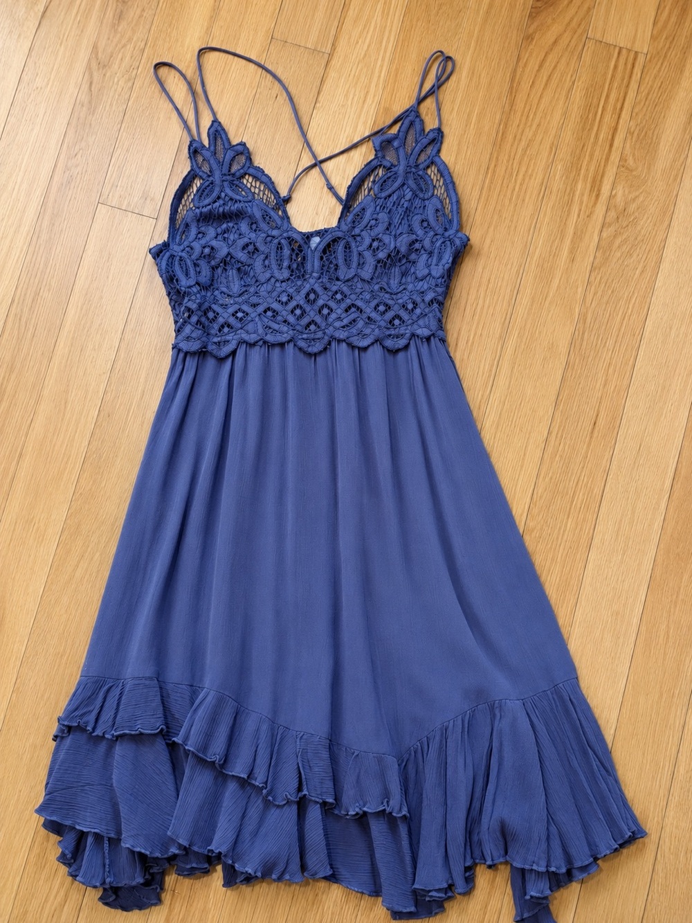 ✨ NWT •Intimately Free People •Size Small •Charcoal Blue mini dress